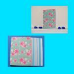 Handmade A5 Notebook With Rose And Turquoise Plain..
