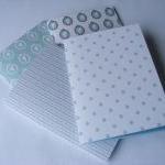 A6 Handstitched Notebook With Turquoise Stripes..