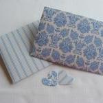 Handmade Envelopes Blue and White Seaside Inspired Stripes with Heart Shaped Fastening