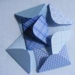 Six Handmade Mini Envelopes Aprox 11 X 8cms Blue..